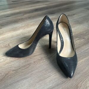 Gianni Bini Venica Snake Leather black Stiletto Pumps Size 9 M
